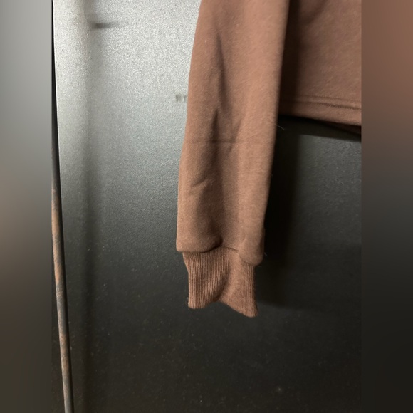 Women’s Brown Tennis Pickle Ball Est 2021 Logo Cropped Hoodie, S - Picture 4 of 5